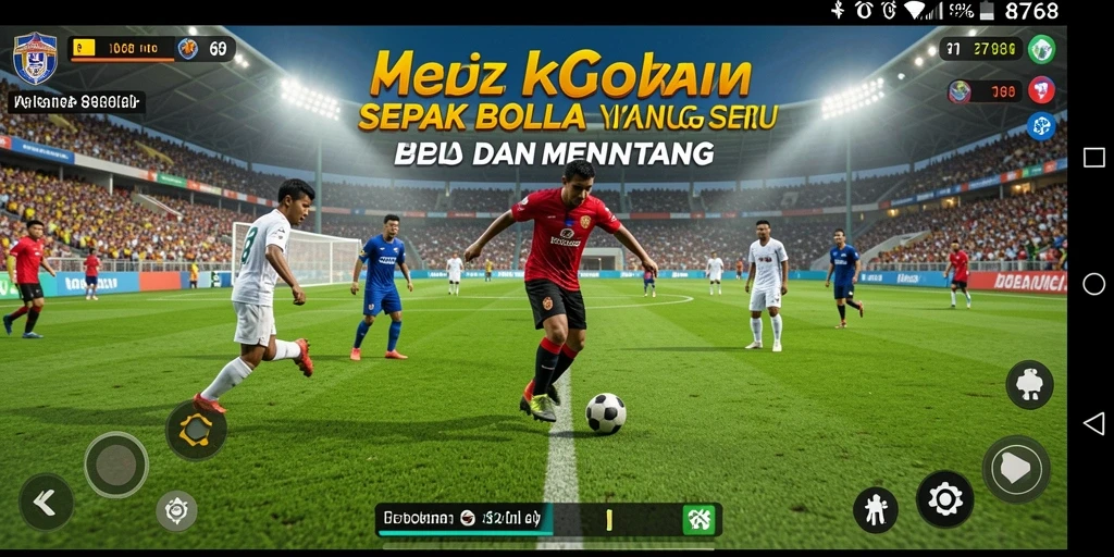 Tampilan gameplay 8768 dengan aksi sepak bola menarik