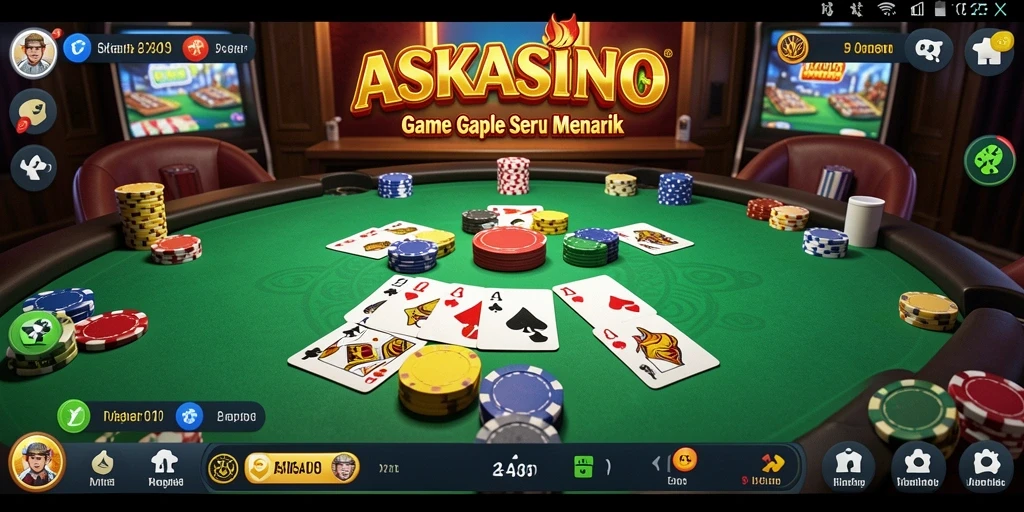 Screenshot gameplay ASKASINO yang menunjukkan serunya permainan Gaple.