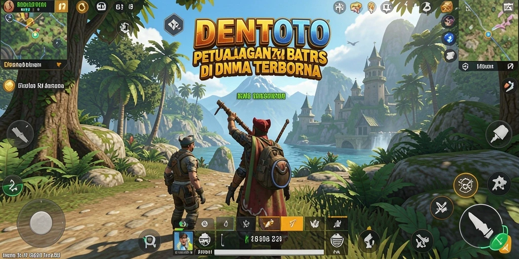 Tampilan gameplay DENTOTO yang menakjubkan dengan lingkungan yang luas.