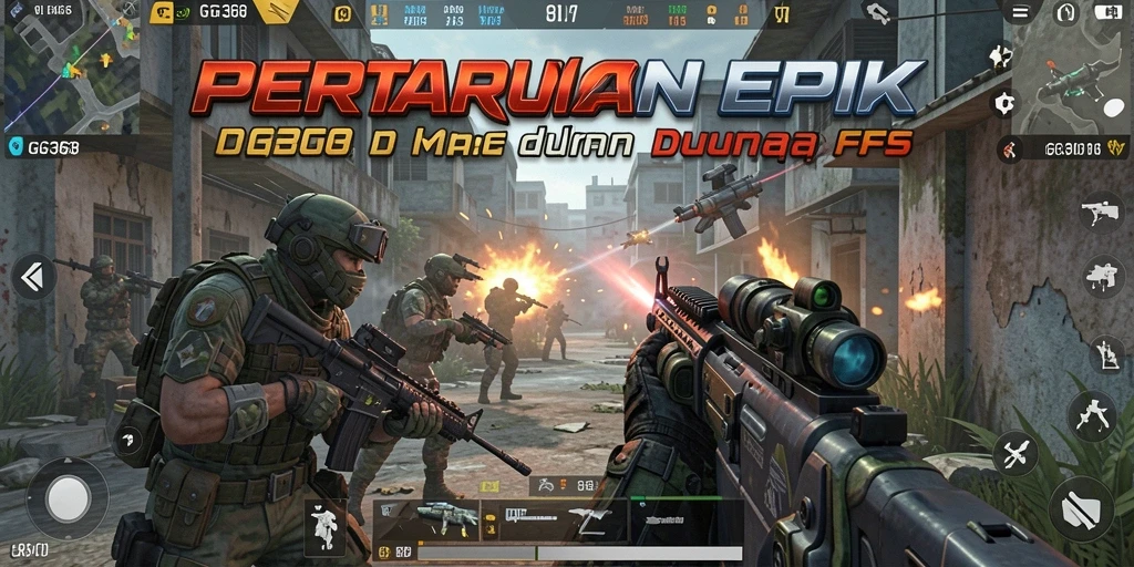 Screenshot gameplay GG368 menampilkan pertarungan FPS yang seru.