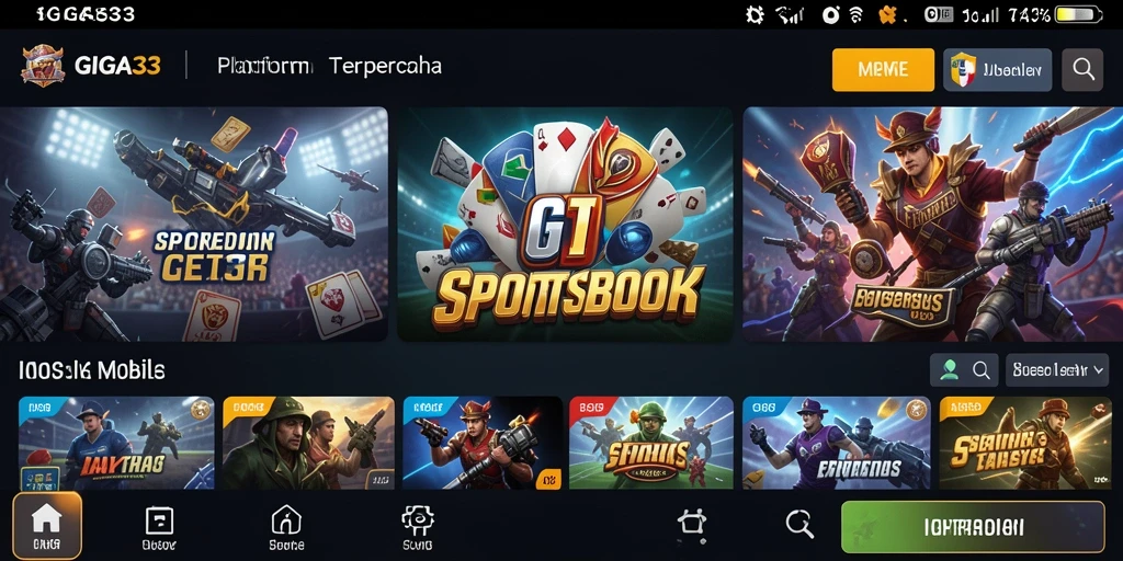 Tampilan antarmuka GIGA33 saat memainkan sportsbook.