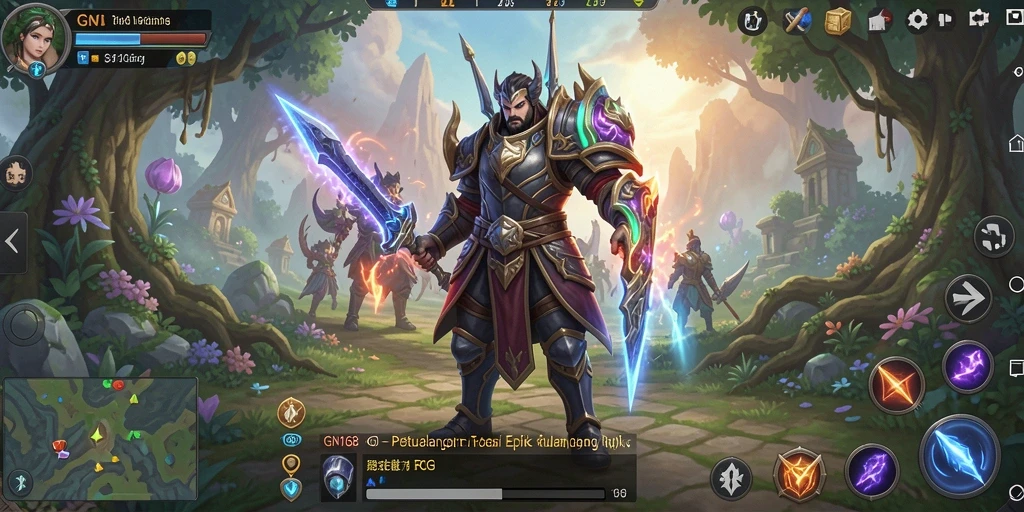 Tampilan gameplay RPG petualangan epik dalam GN168.