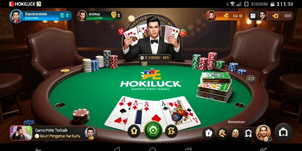 Tampilan gameplay HOKILUCK dalam aksi Poker yang seru.