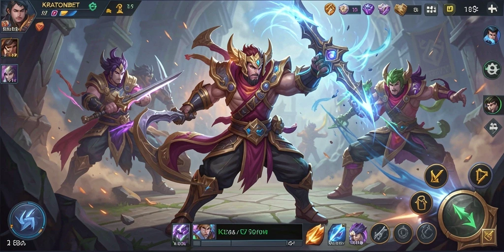 Screenshot KRATONBET menampilkan gameplay MOBA yang seru dan menarik.