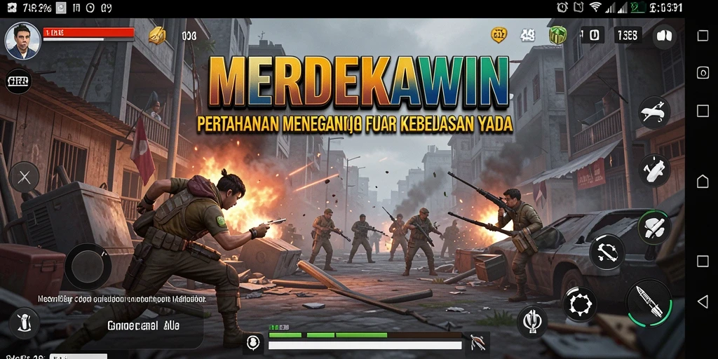 Tampilan gameplay yang menarik dan menegangkan di MERDEKAWIN.