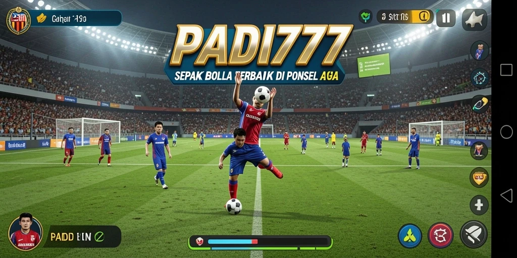 Tampilkan gameplay PADI777 yang penuh aksi dan strategi sepak bola.
