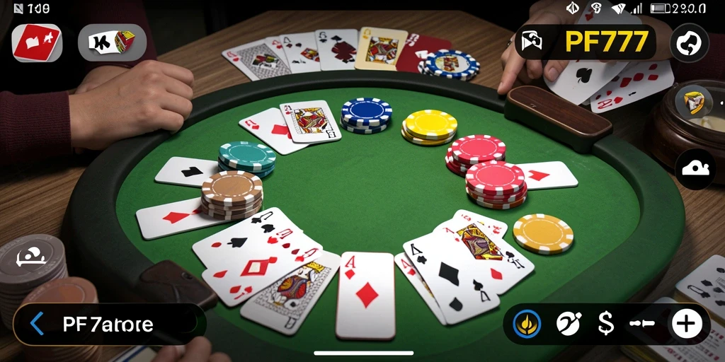 Tampilan gameplay Gaple yang seru dan interaktif di PF777.