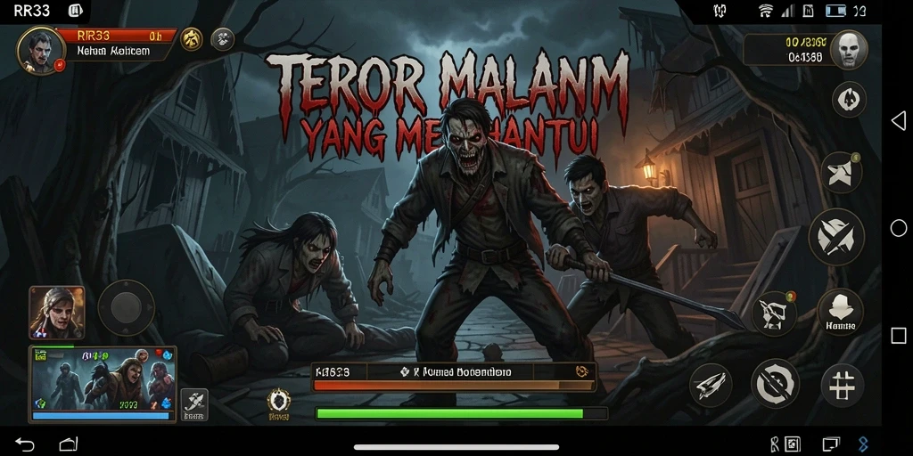 Tampilan gameplay menegangkan di dalam dunia horor RR33.