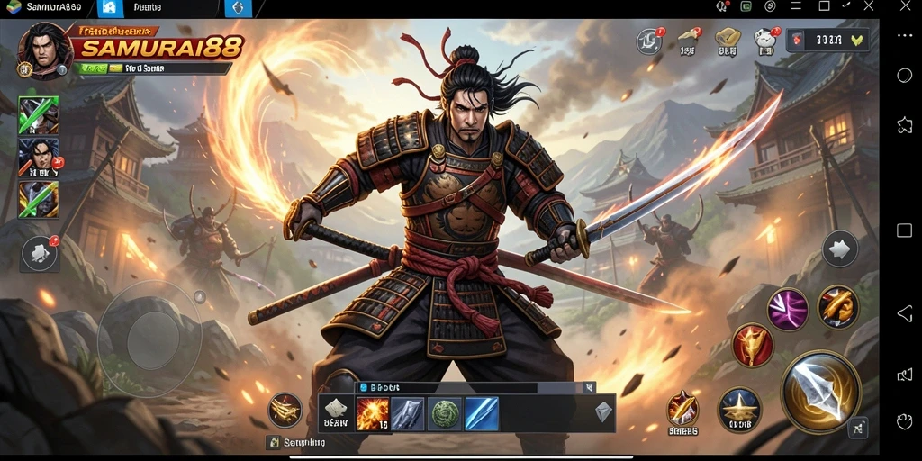 Tangkapan layar SAMURAI88 menampilkan gameplay aksi epik yang mendebarkan.