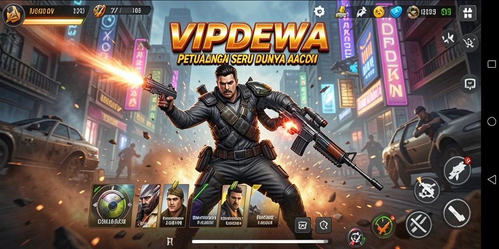 Tampilan menegangkan dari gameplay VIPDEWA dengan pertempuran seru.