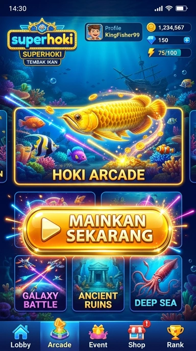 Tampilan aplikasi superhoki dengan antarmuka yang intuitif.